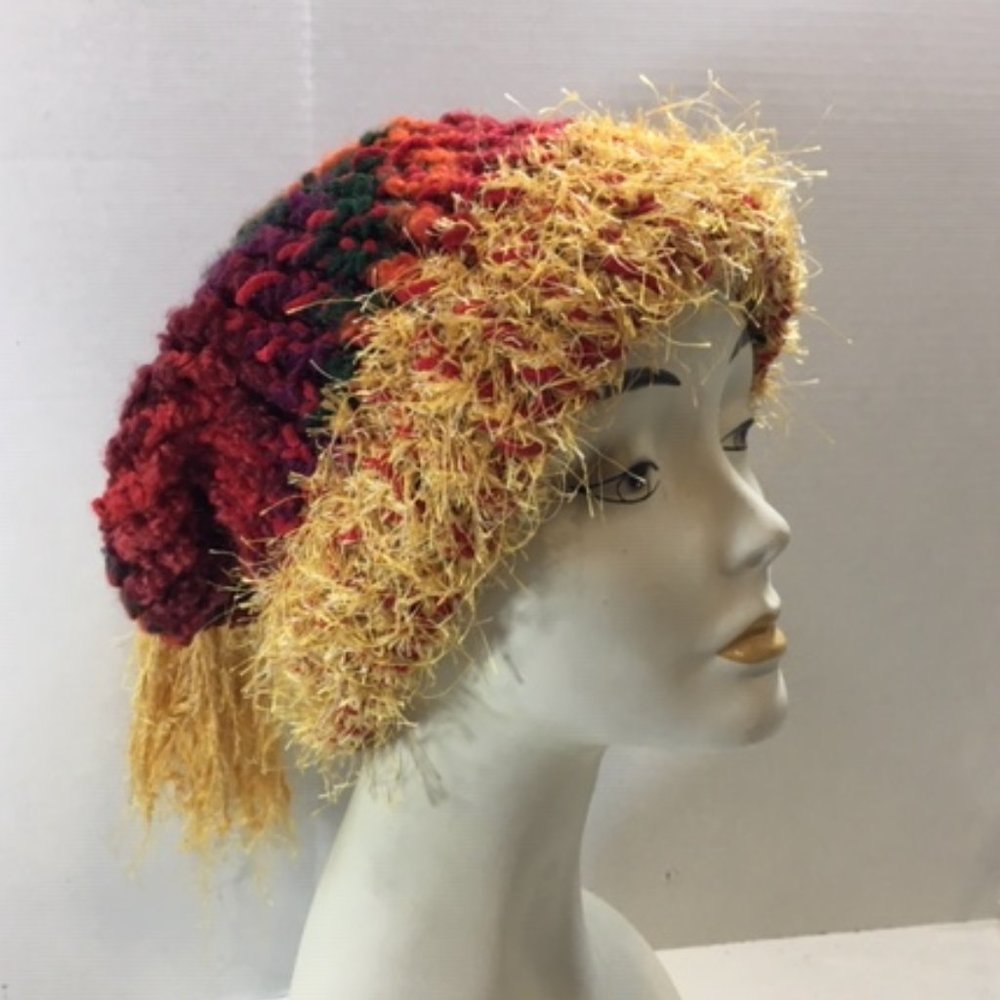 Multi-Colored Hand Crocheted Winter Hat - image 2